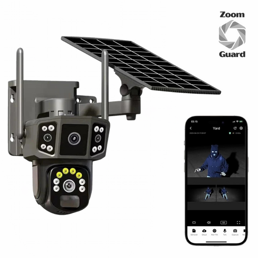 Zoom Guard: Security Camera - kit 3x1 + Free Solar panel